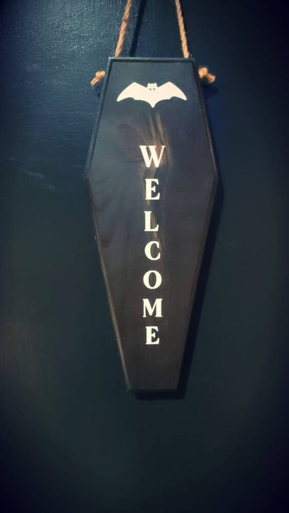Coffin welcome sign!