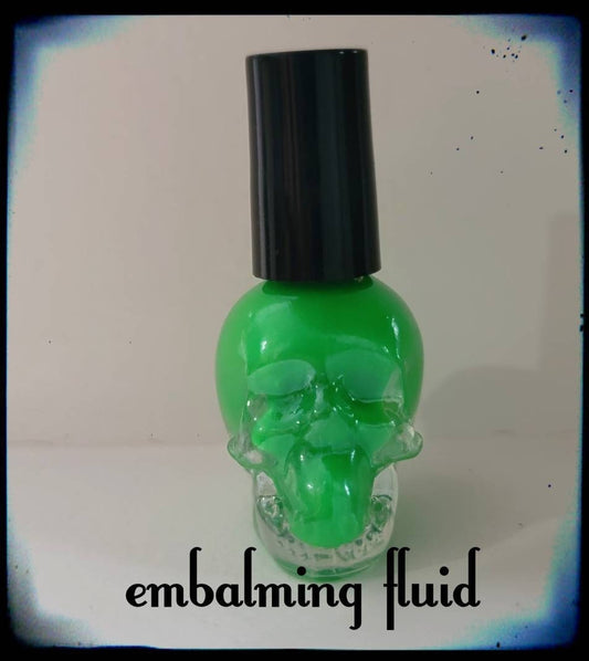 Embalming fluid claw polish