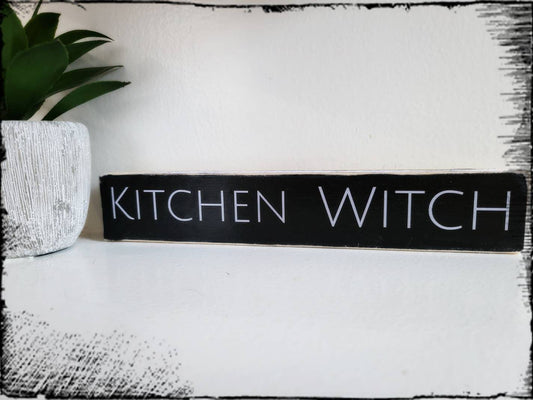 Kitchen witch wood sign