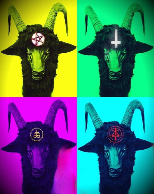Satanic goat trippy art