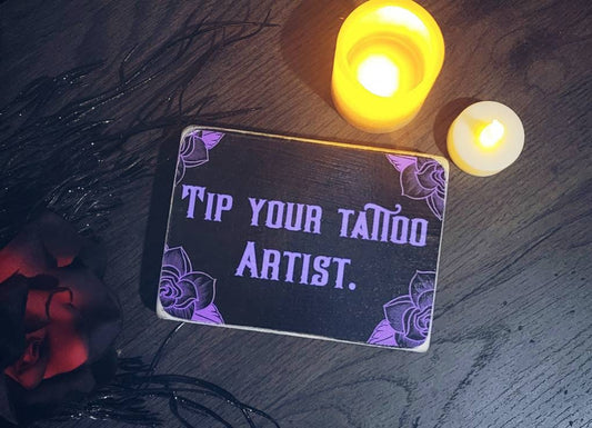 Tip your tattoo artist box sign