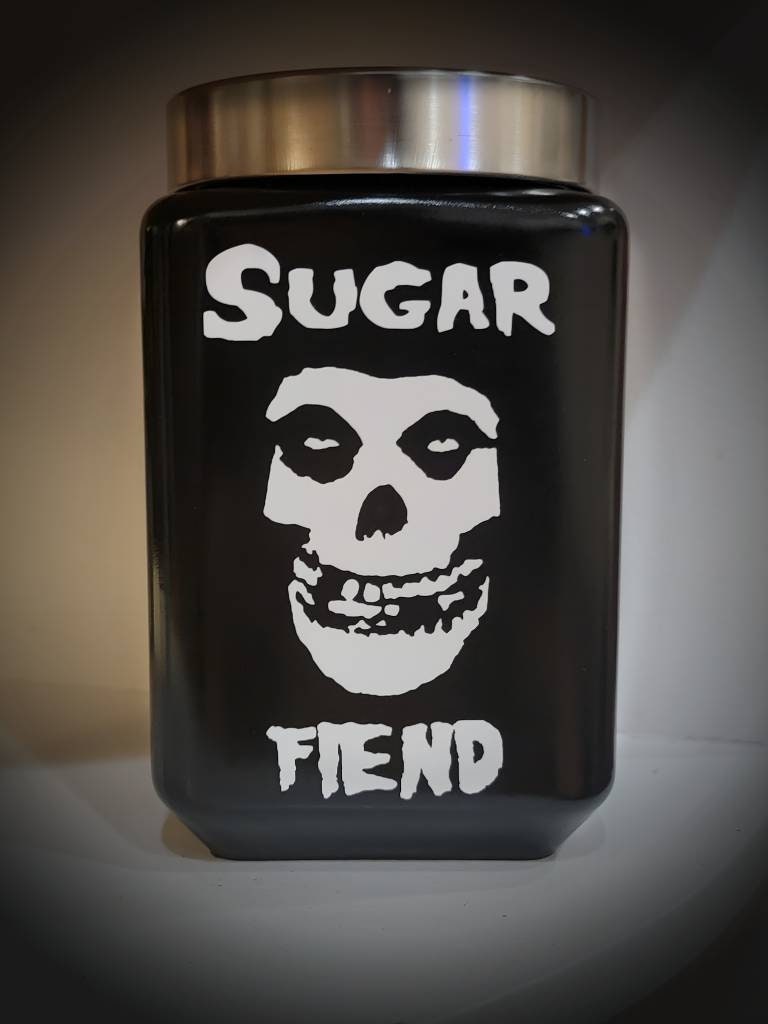 Sugar fiend glass canister