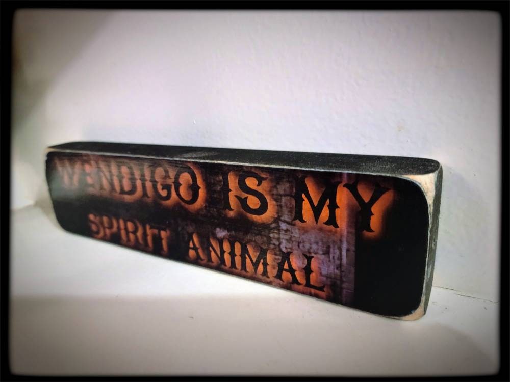 Wendigo spirit animal box sign