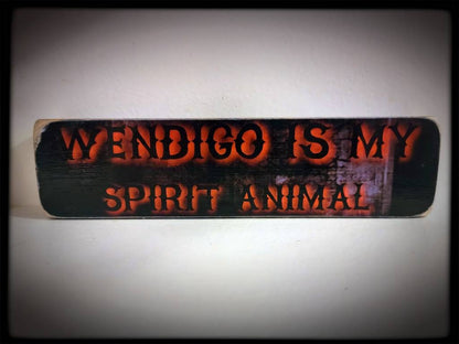 Wendigo spirit animal box sign