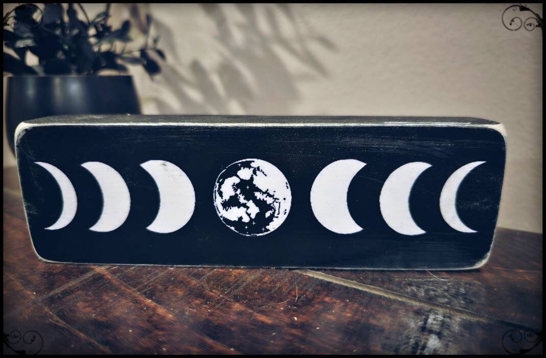 Moon phases box sign